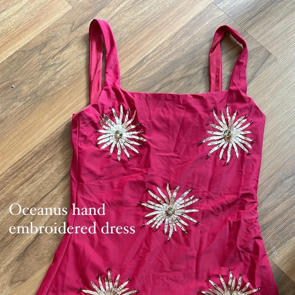 Oceanus swimwear Callie dress red